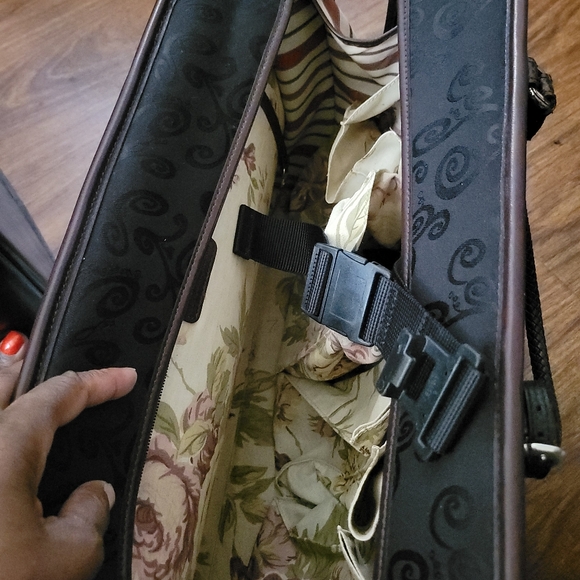 Brighton Travel Collection U 270960 Overnight Travel Bag Brown Leather Trim - Picture 4 of 6